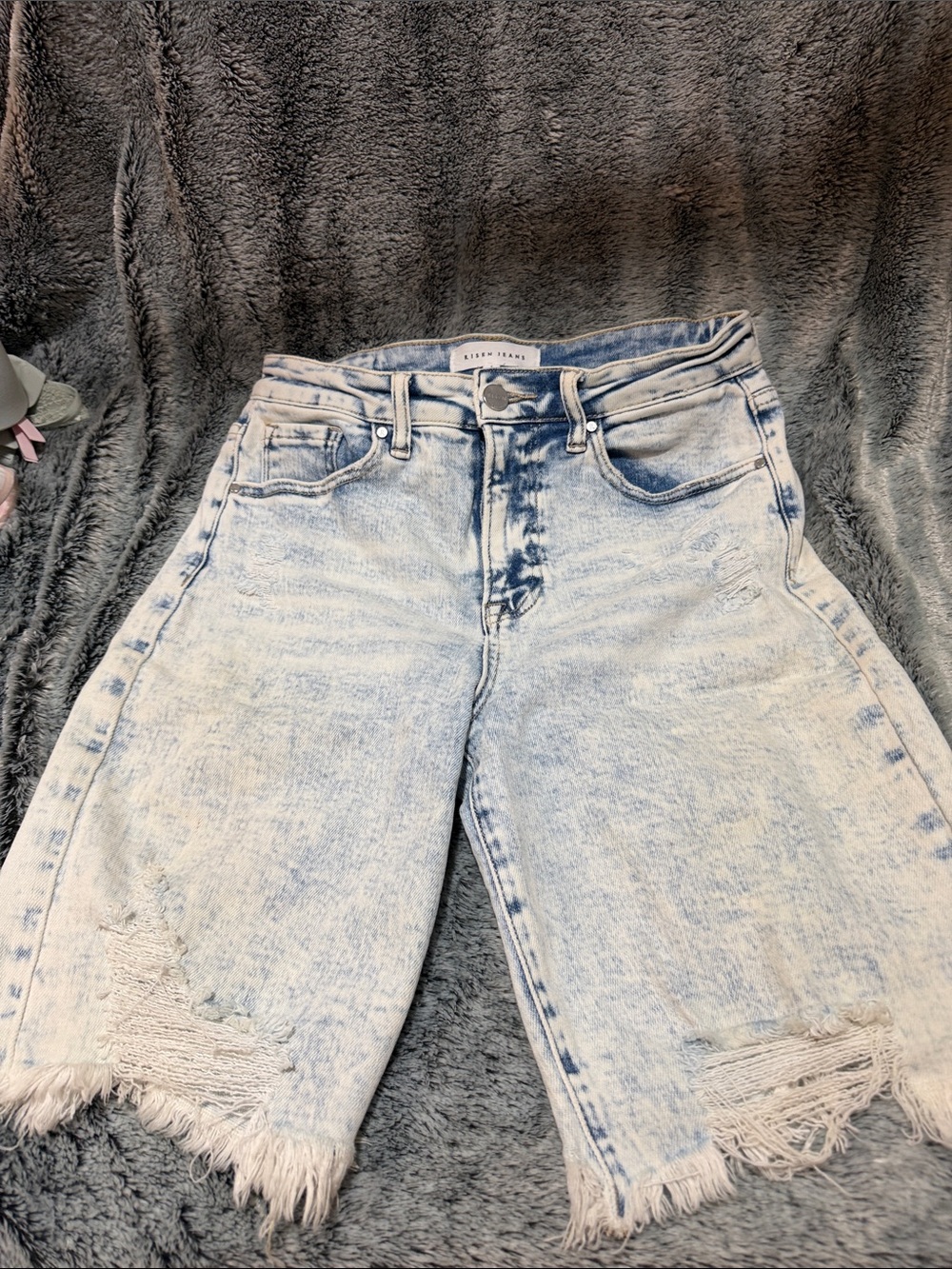 Risen Jean Co Light Wash Distressed Women’s Denim Bermuda Shorts